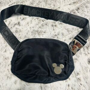 Disney Black Mini Belt Bag with Silver Accent